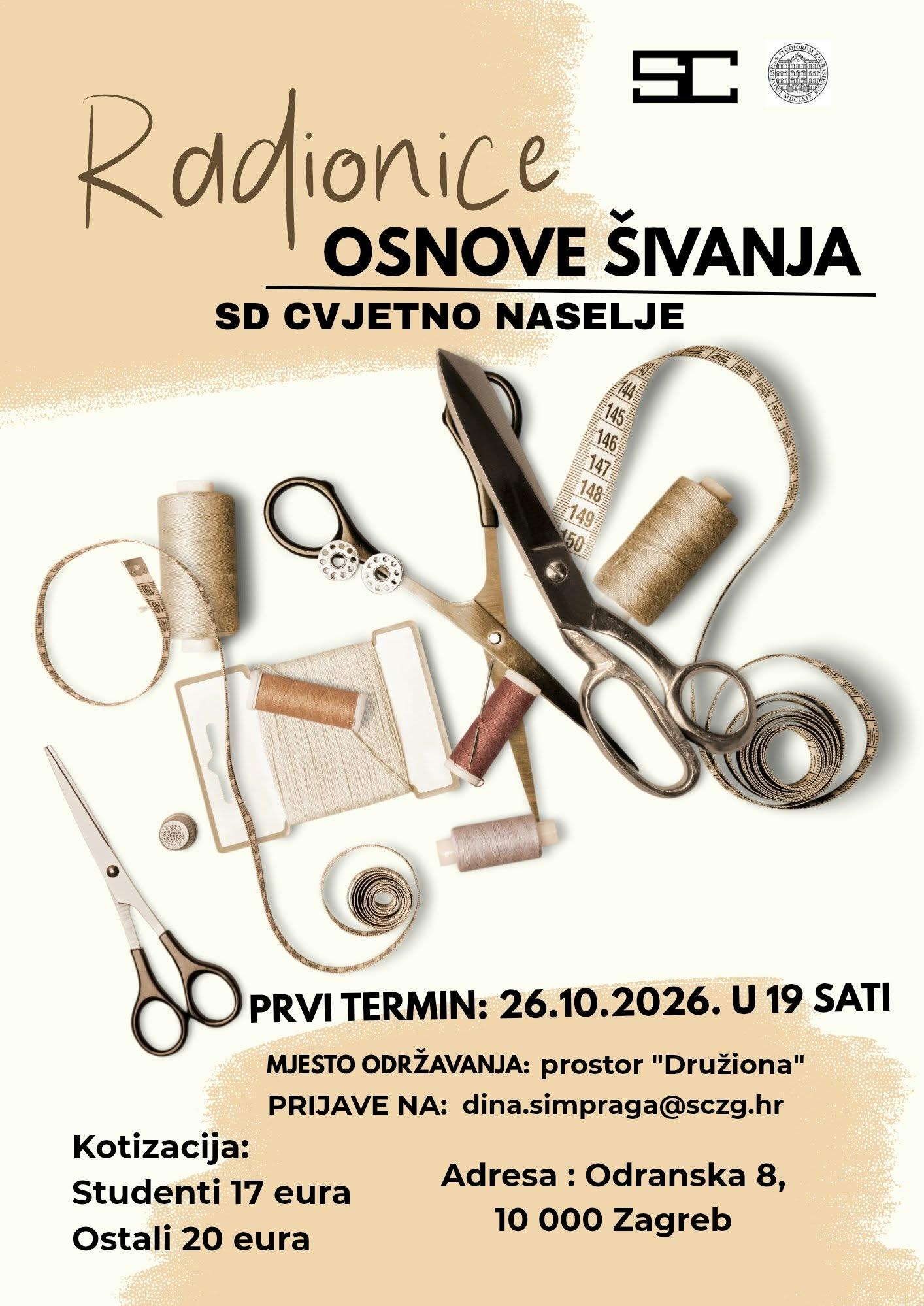 <p>Radionica "Osnove šivanja" na Cvjetnom!</p>